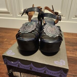 Anna Sui Bed Stu Black and Navy Platform Sandals Free People